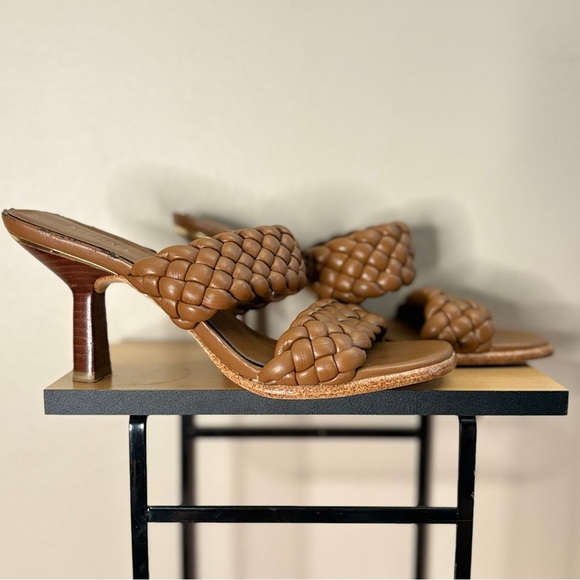 Michael Kors Cognac Brown Braided 3” Heeled Sandals - Picture 9 of 16